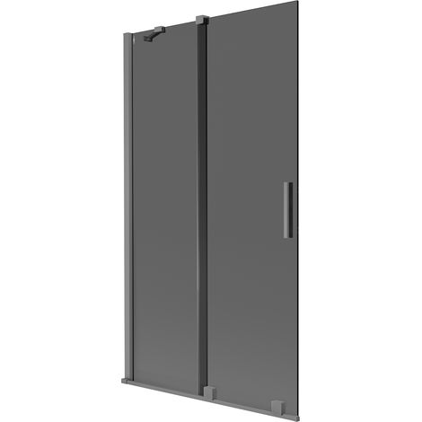 Mexen Velar paratia per vasca da bagno a 2 ante scorrevoli 100 x 150 cm, grafite, gun metal - 896-100-000-41-95 (1/2)