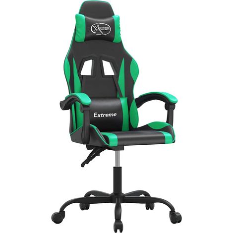 Maison Exclusive - Chaise de jeu Noir et vert Similicuir (1/5)