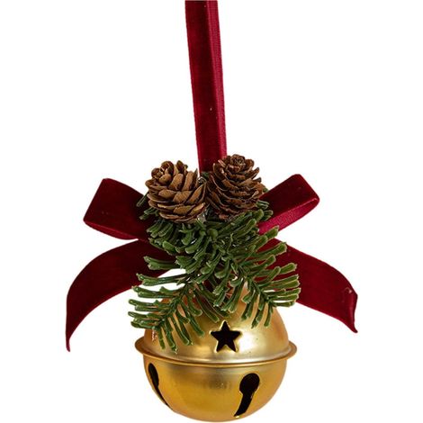 Cloche De Noël - En Métal - Dorée - Pour Arbre De Noël Et Décoration Festive - Lot De 6 (1/3)