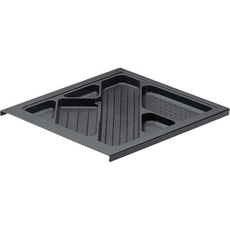 Tirette-plumier 392 mm - Largeur d'encastrement : 392 mm - Décor : Noir - HETTICH (1/2)