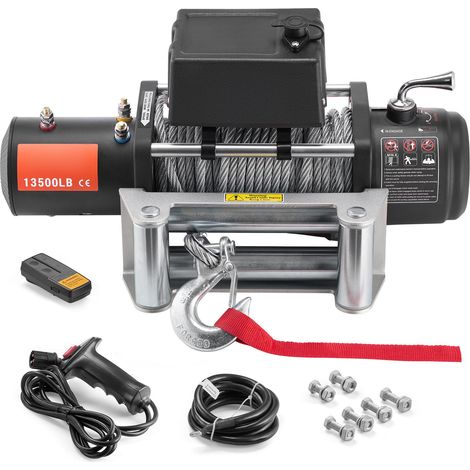 Treuil Électrique Camion 6123,5 kg Câble Acier IP65 Télécommande (1/5)