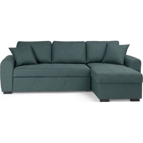 Canapé d'angle convertible réversible 4 places - Tissu Vert - L 244 x P 151 x H 90 - HAMILTON - Fabriqué en Ukraine (1/5)