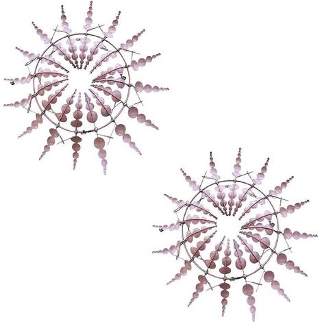 Magische, pinkfarbene, kinetische Windmühle aus Metall, ideal für Hof und Garten. (1/5)
