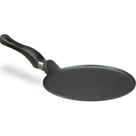 Molde para crepes de aluminio fundido negro de 25 cm
