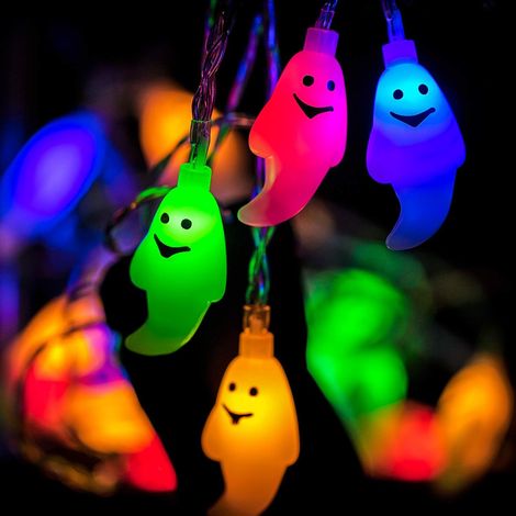 Guirlande lumineuse d'Halloween avec 40 LED blanches en forme de fantôme (1/5)
