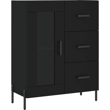 Maison La Vie - Buffet Salon Moderne - Meuble de rangement - noir 69,5x34x90 cm bois d'ingénierie bu4949 (1/5)