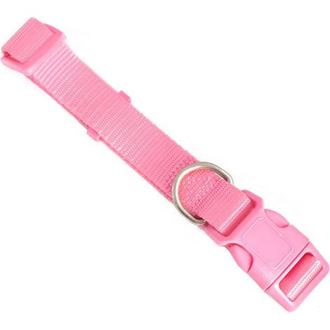 Collare per cani rosa resistente e regolabile.