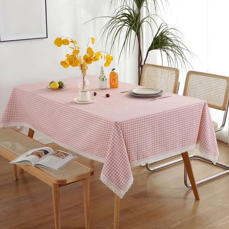 Nappe De Table Ronde - Motif Carreaux - 100 % Polyester - Pour Décoration De Noël Cuisine Salle À Manger Extérieur - 100 × 150 cm - 1 Pièce (1/5)