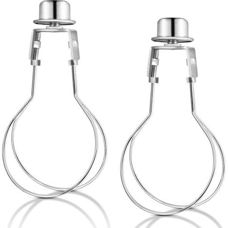 Adaptador de 2 piezas para pantalla y clip de lámpara, Adaptador redondo para pantalla de lámpara con clip, Incluye cabezal decorativo, Plateado (1/5)