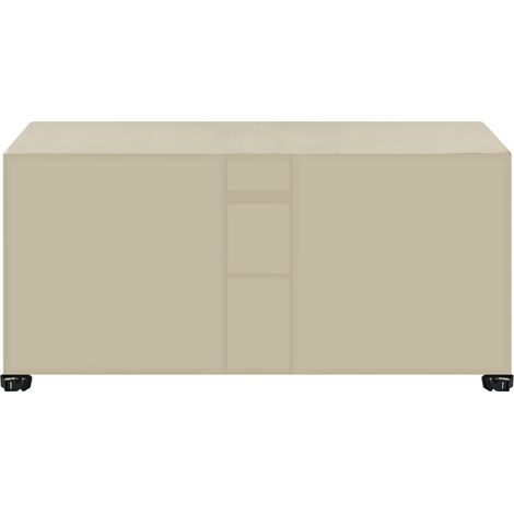 Rechteckige Gartenlounge-Abdeckung 87 x 87 x 77 cm – Schutzabdeckung für Gartenmöbel – 420D Oxford-Stoff – Wind-, regen-, UV- und reißfest (Beige)