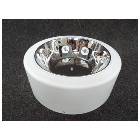 Plafonnier saillie fluo 2x26W Ø 354mm H.130mm blanc lampe culot G24q-3 (non incl) ballast HF 230V IP20 AB 315 PRISMA 315622653 (1/4)
