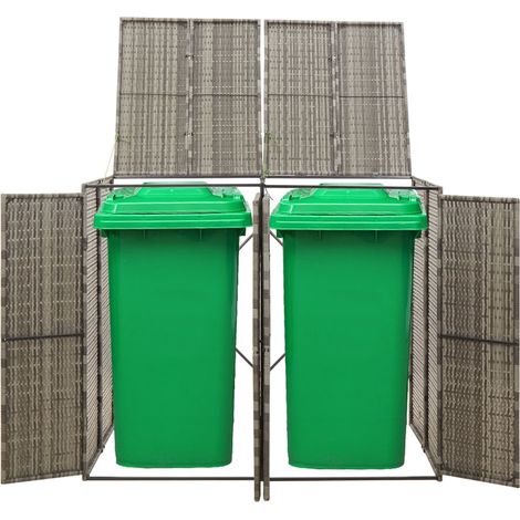 Maison Exclusive - Mülltonnenbox für 2 Tonnen Grau 140x80x117 cm