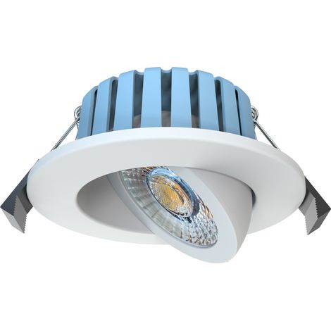 Litecraft Lydia Recessed Downlight 7 Watt LED Bathroom Tiltable Spotlight - White (1/5)