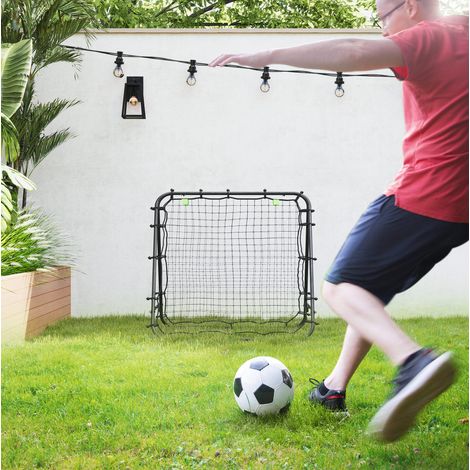 Rimbalzatore da calcio 100x95x90 cm, inclinazione regolabile, pieghevole, acciaio nero (1/5)