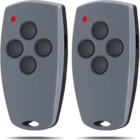 2-Piece Remote Control Set, 4 Independent Channels, 868.3 MHz Frequency, Black Back, for Garage Doors (1/5)