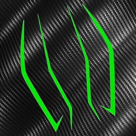 Autocollants réfléchissants pour pare-brise, carénage et phare de motocross, résistants à l'huile, pour Kawasaki 400 H2 H2sx, protections genoux-tibias (vert) (1/5)