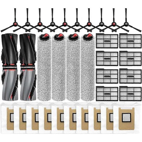 Filtre pour aspirateur brosse pour aspirateur Filtre de brosse pour aspirateur filtre de Eufy Omni E25 / E28 Aspirateur Spare Main Brosse Roller Side Brosse Sac à poussière Filtre(34pcs) (1/5)