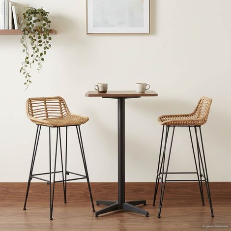 vidaXL Bar Chair 44 x 46 x 91 cm Rod Iron Dia, 10mm (1/5)