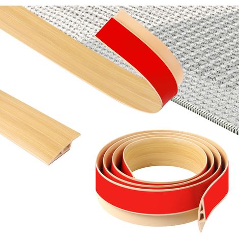 200cm PVC Barre De Seuil,Flexible Seuil De Porte Adhesif AntidéRapant, Moquette Transition de Seuil Pour RevêTement De Sol,Portes, Carrelage,Bois (Largeur:5cm-Grain de bois brut-A5010) (1/5)