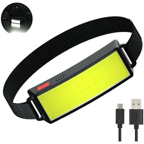 BUNTHAUS Lntyq Lampe Frontale LED COB, Torche Frontale USB Rechargeable Puissante, étanche Phare 500 lumens 2 pièces, Lampe de travail pour casque, pour Le Camping, Entretien et construction de voitur
