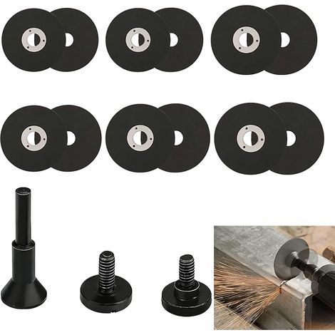 Lot de 12 disques à tronçonner de 7,6 cm - 50 x 10 mm - Avec 14 pinces de serrage - Disques à tronçonner en métal pour meuleuse droite - Outil rotatif en acier inoxydable et métal (15) (1/5)