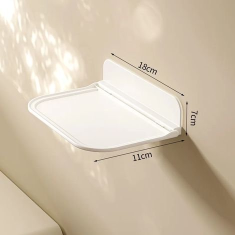 (Petite) Étagère murale pliable gain de place, support de rangement pliable, support de téléphone sans perçage, plateau de rangement pour routeur Wi-Fi, organisateur de salle de bain (1/5)
