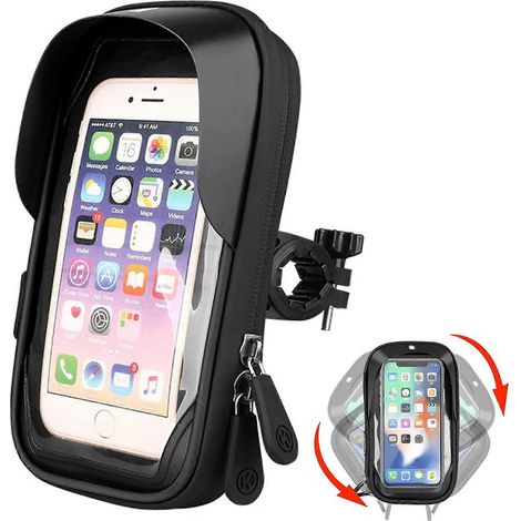 Support de téléphone portable étanche à 360° pour vélo avec écran tactile en TPU étanche pour smartphone de 6,4 pouces (1/5)