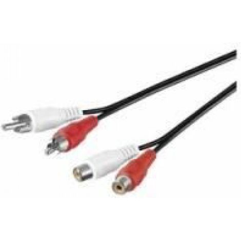 Câble Rallonge Stéréo - 2 X Rca Mâle/Femelle - 5 M - Pour Installation Audio Domestique - 1 Pièce (1/2)
