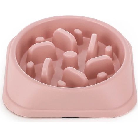 Gamelle antidérapante pour animaux Maze - Favorise une alimentation saine et une digestion lente - Rose (1/2)