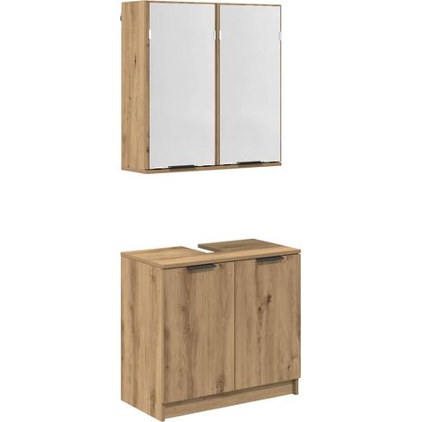 Maison Exclusive - Badezimmerschrank-Set mit Regal Artisan-Eiche
