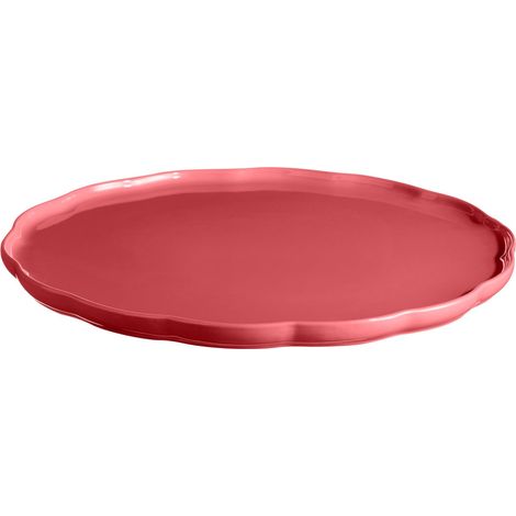 Assiette de Service Ronde Madeleine Céramique Haute Résistance Présentation Élégante du Four à la Table Coloris Rose Candy Fabriqué en France (1/5)