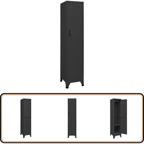 Armoire à casiers Anthracite 38x45x180 cm Acier - Armoire À Casiers - Meuble De Rangement - Armoire Métallique - Armoire Scolaire - Armoire De Bureau