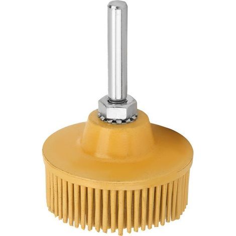Disque à poils de 2 pouces, brosse Abrasive en caoutchouc émeri, meule de polissage pour l'élimination des bavures et de la rouille, jaune (1/5)