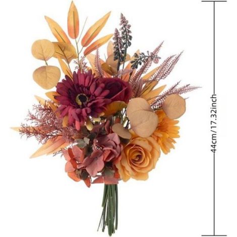 Hortensia Artificiel - Bouquet Faux Fleurs Soie et Plastique - Décoration Maison Mariage Vacances - Hauteur 30 à 45 cm - 1 Pièce (1/5)