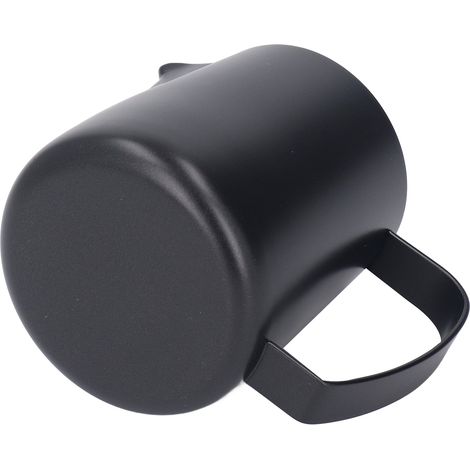 Milchaufschäumkännchen, Ausguss aus verdicktem Stahl, Milchaufschäumbecher, Milchaufschäumkännchen, 450 ml, schwarz (1/5)