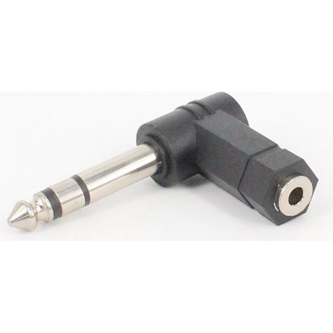6,35 mm auf 3,5 mm Buchse Adapter, 90° abgewinkelter 6,5 mm Stecker auf 3,5 mm Buchse Audioadapter für Kopfhörer/Mikrofone (1/5)