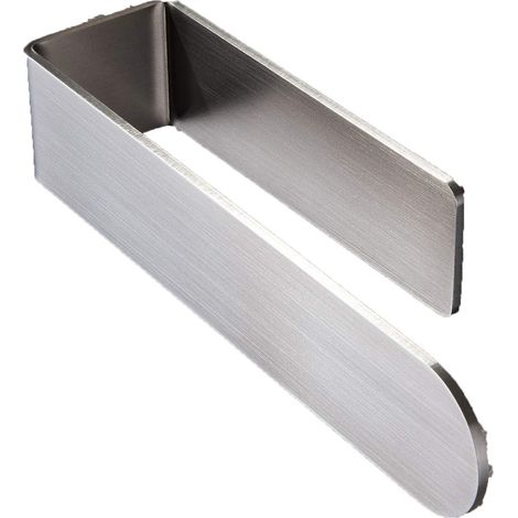 Porte-serviettes auto-adhésif de style européen, sans perçage, en acier inoxydable SUS304, dimensions : 20 cm x 4,5 cm (longueur x hauteur) - 1 unité (1/4)