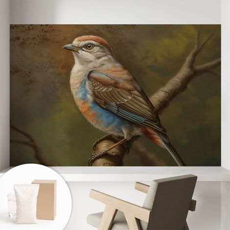 Papier peint intissé avec imprimé installation simple qualité excellente sans désordre - Colle incluse gratuite Portrait d'oiseau 104x70 cm (1/5)