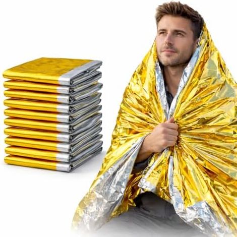 Wärmedecke pour Erste Hilfe et Notfall Ausrüstung doré/argenté (160cm x 210cm), Alubedampfte Polyesterfolie reflektiert (1/5)