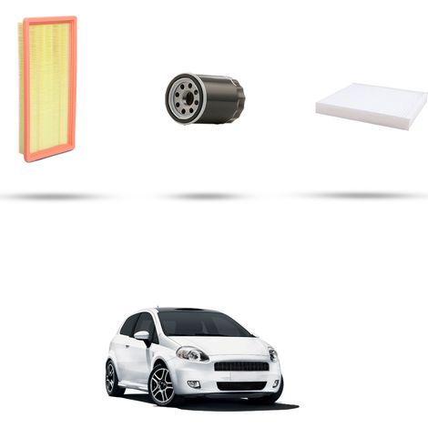 Kit tagliando 3 filtri compatibile con Fiat Grande Punto 1.4 16v 70kw dal 2006 (1/4)