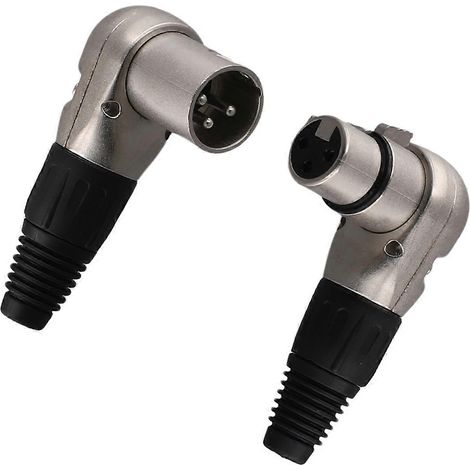 1 paire de connecteurs XLR mâle/femelle à 3 broches pour câble micro coudé (1/5)