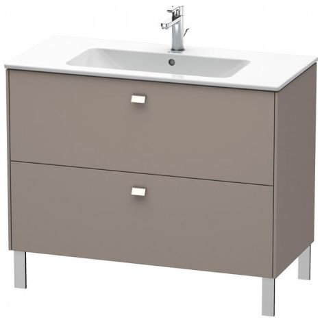 Duravit Meuble sous-lavabo Brioso sur pied 102,0 x 47,9 cm, avec 2 tiroirs, avec découpe pour siphon et tablier, pour lavabo ME by Starck 233610, Couleur (avant/corps): Décor basalte mat, poignée chromée - BR440301043