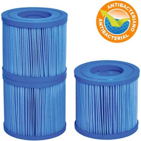 Netspa – Lot de 3 cartouches de filtration antibactérienne pour spas gonflables – Filtration 98% des bactéries – Compatible avec Vita Premium