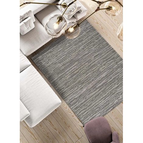 ATTICGO Tapis abstrait avec relief YEN 17 Gris 80x150 cm (1/4)
