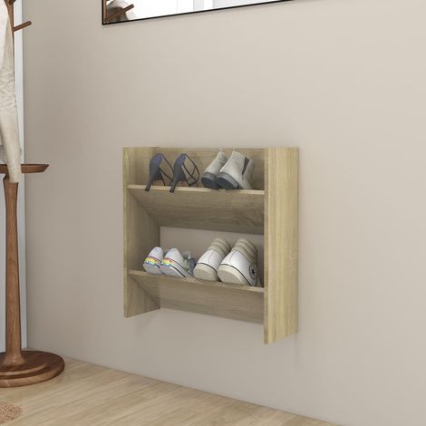 Wand-Schuhschrank Sonoma-Eiche 60x18x60 cm Holzwerkstoff vidaXL (1/5)
