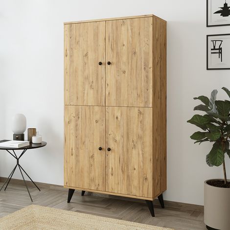 Roomart RETRA-02 Mehrzweckschrank 85 cm breit, Eiche