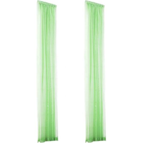 Rideau Voile - 200 x 80 cm - Translucide - Sans Perçage - Tension ou Crochets Adhésifs - 2 Pièces (1/5)
