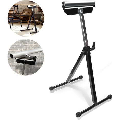 Wolketon 1x Carrello da officina con supporto a rulli regolabile in altezza da 68 a 108 cm. cavalletto pieghevole. fino a 60 kg