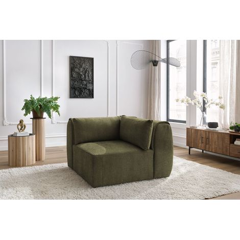 BOBOCHIC - Angle pour canapé modulable JEANNE tissu texturé Vert (1/5)