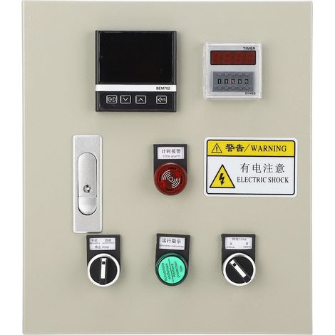 Régulateur de température 0-400°C, boîtier thermostat numérique avec sonde thermocouple, triphasé 380V AC 7,5KW, affichage digital. (1/5)